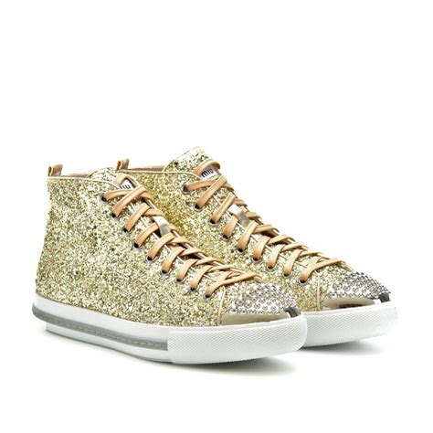 buy miu miu glitter sneakers|mi miu prada official site.